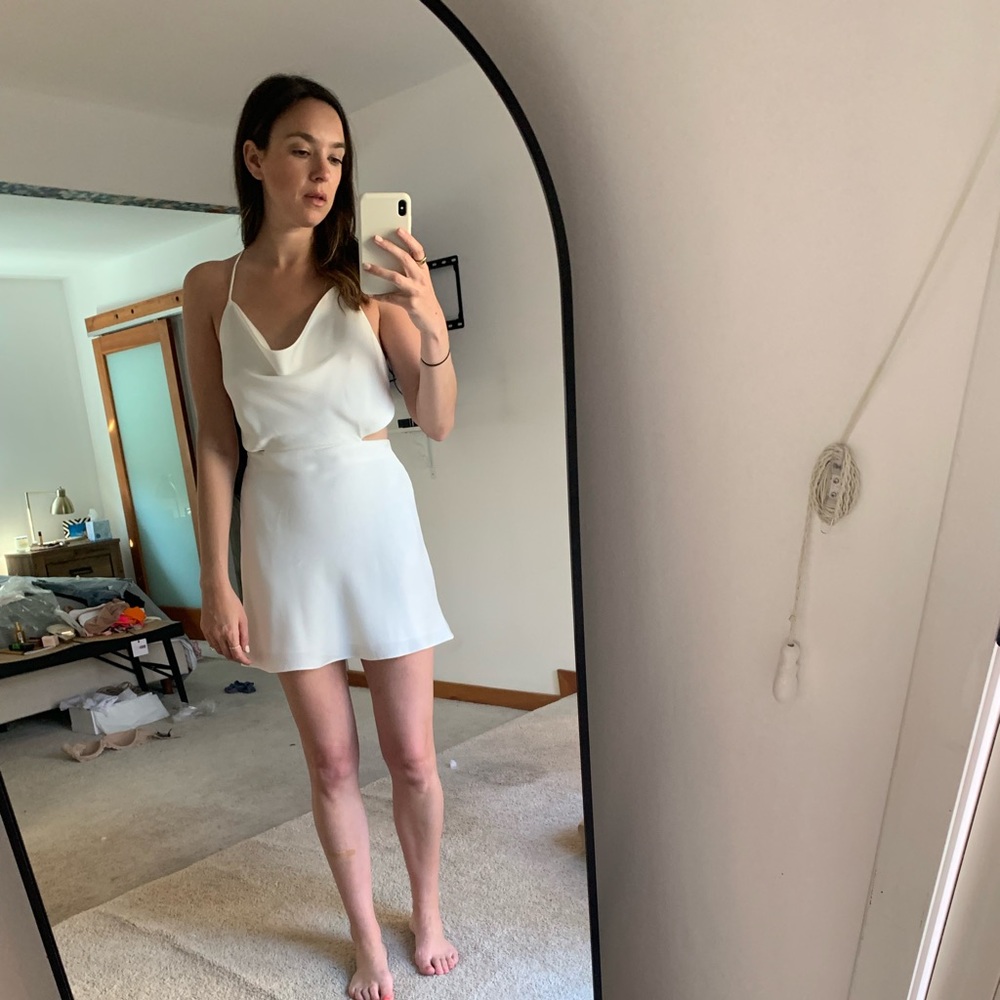 12th tribe white halter. Open back.